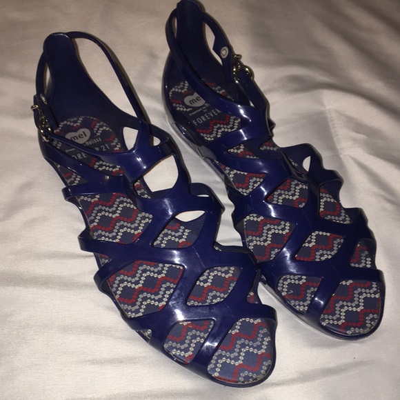 Mel by Melissa for Forever 21 Navy Jelly Gladiator Sandals - Picture 1 of 10